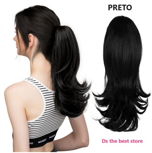 Rabo de Cavalo Piranha - 35CM - Idêntico ao Cabelo Humano - NATAL DE OFERTAS APLIQUES