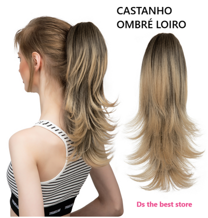 Rabo de Cavalo Piranha - Identico ao cabelo humano -  Oferta Aniversário de 5 anos da loja